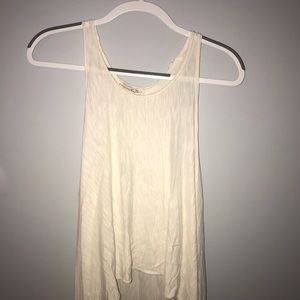 Cream long tank top